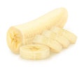 Cutted banana isolated on a white background.