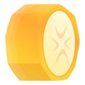 Cutted banana ring icon, cartoon style Royalty Free Stock Photo