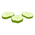Cutted burger cucumber icon, cartoon style