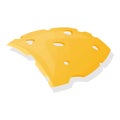 Cutted cheese icon, cartoon style