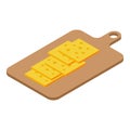 Cutted cheese icon, isometric style