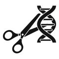 Cutted dna molecule icon, simple style Royalty Free Stock Photo