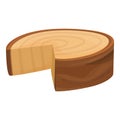 Cutted half tree trunk icon, cartoon style