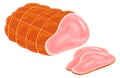 Cutted ham cartoon icon. Tasty meat product Royalty Free Stock Photo
