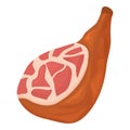 Cutted jamon icon cartoon . Dish spain meat