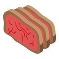 Cutted meat icon, isometric style Royalty Free Stock Photo