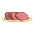 Cutted meat slice icon cartoon vector. Cut raw food Royalty Free Stock Photo