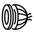 Cutted onion icon, outline style Royalty Free Stock Photo