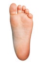 Cutted out Left Foot. Isolated Human Sole on White Background Royalty Free Stock Photo