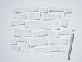 Cutted paper and scalpel on a white background. 3d rendering Royalty Free Stock Photo