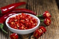 Cutted red Chilis Royalty Free Stock Photo