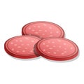 Cutted sausage icon, cartoon style Royalty Free Stock Photo