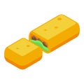 Cutted spring roll icon isometric vector. Chinese menu Royalty Free Stock Photo
