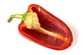 Cutted sweet red pepper isolated Royalty Free Stock Photo