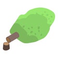 Cutted tree icon, isometric style