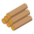 Cutted wood trees icon, isometric style Royalty Free Stock Photo