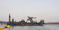 A cutter dredger at work Royalty Free Stock Photo