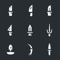 Vector Set of Knives Icons. Royalty Free Stock Photo