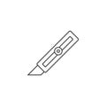 Cutter Knife thin line icon, outline vector logo illustration, l