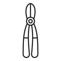 Cutter pruner icon outline . Long handle device