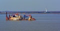 Cutter suction dredgers at work