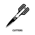 cutters icon, black vector sign with editable strokes, concept illustration Royalty Free Stock Photo