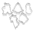 Cutters for sugarcraft with winter shapes Royalty Free Stock Photo