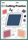 Cutting activities for fine motor skills for preschool kids to cut the paper with scissors to improve coordination