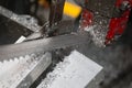 Cutting Aluminium with bandsaw machine