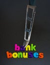 Cutting bank bonuses. Royalty Free Stock Photo