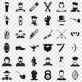 Cutting beard icons set, simple style Royalty Free Stock Photo