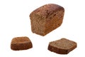 Cutting black bread close up Royalty Free Stock Photo