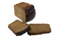 Cutting black bread macro Royalty Free Stock Photo