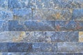 Cutting blue marble wall, lined up, detail. Royalty Free Stock Photo