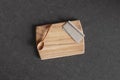 Top View of an Empty Wooden Cutting Board Royalty Free Stock Photo
