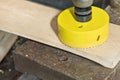 Cutting the board with a core bit