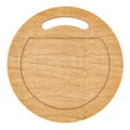 Cutting Board with Handle, Wooden and Circular. 3D rendering Royalty Free Stock Photo