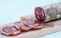 Cutting board with italian salame Royalty Free Stock Photo
