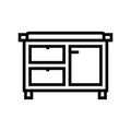 cutting board restaurant equipment line icon vector illustration