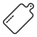 Cutting board wooden vector outline icon. Vector illustration kitchenware on white background. Isolated outline Royalty Free Stock Photo
