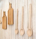 Cutting boards and wooden spoons Royalty Free Stock Photo