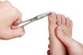 Cutting child toenail