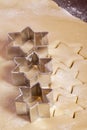 Cutting cookies dough star shape