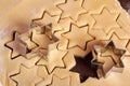 Cutting cookies dough star shape