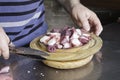Cutting and cooking octopus