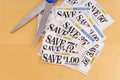 Cutting Coupons Royalty Free Stock Photo