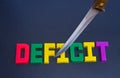 Cutting the deficit: effect of recession. Royalty Free Stock Photo