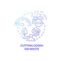 Cutting down on waste blue gradient concept icon Royalty Free Stock Photo