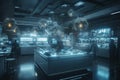 Cutting-Edge Blockchain Research in Sci-Fi Laboratory with 8K Cinematic Render