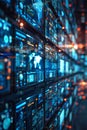 Cutting-edge command center tracking real-time data for global security surveillance.
